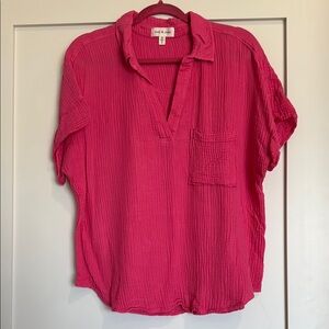 Women's Pink Crinkle Top from Evereve